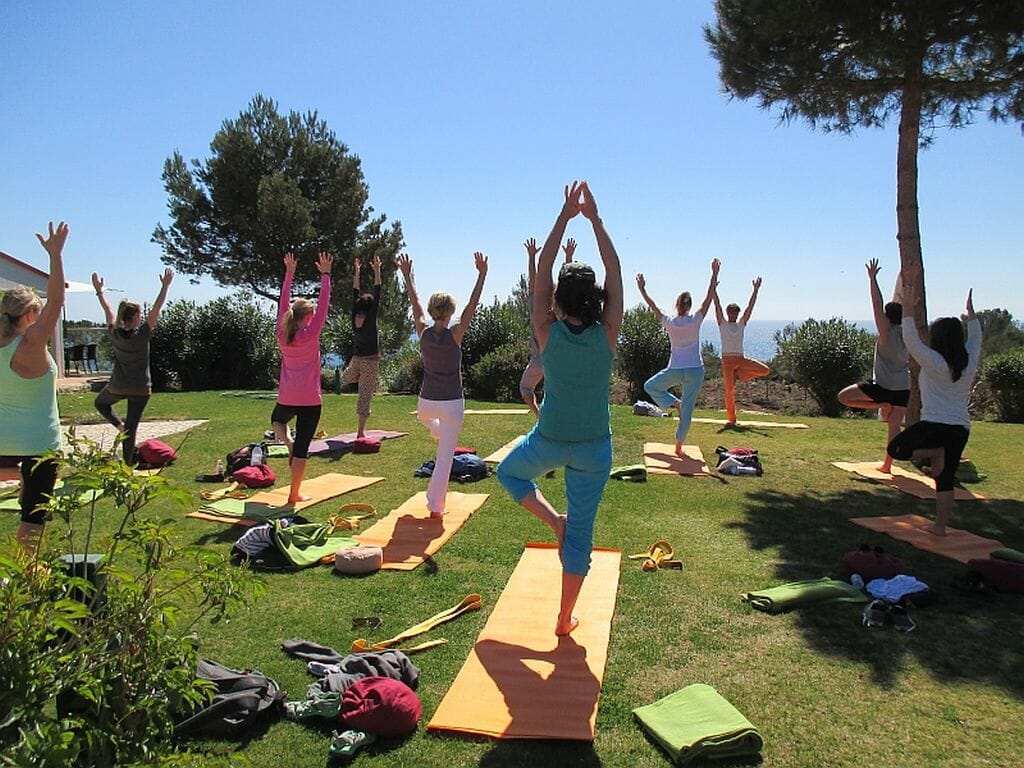 Anfänger im Yoga Urlaub